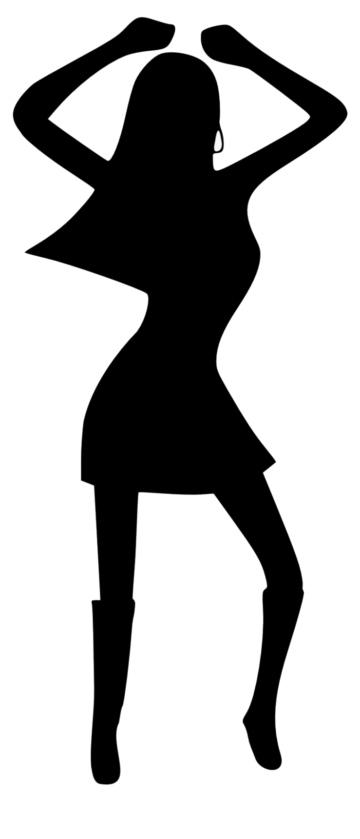 A silhouette of a woman dancing